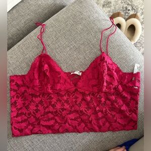 Free People Fuchsia Lace Bralette Top